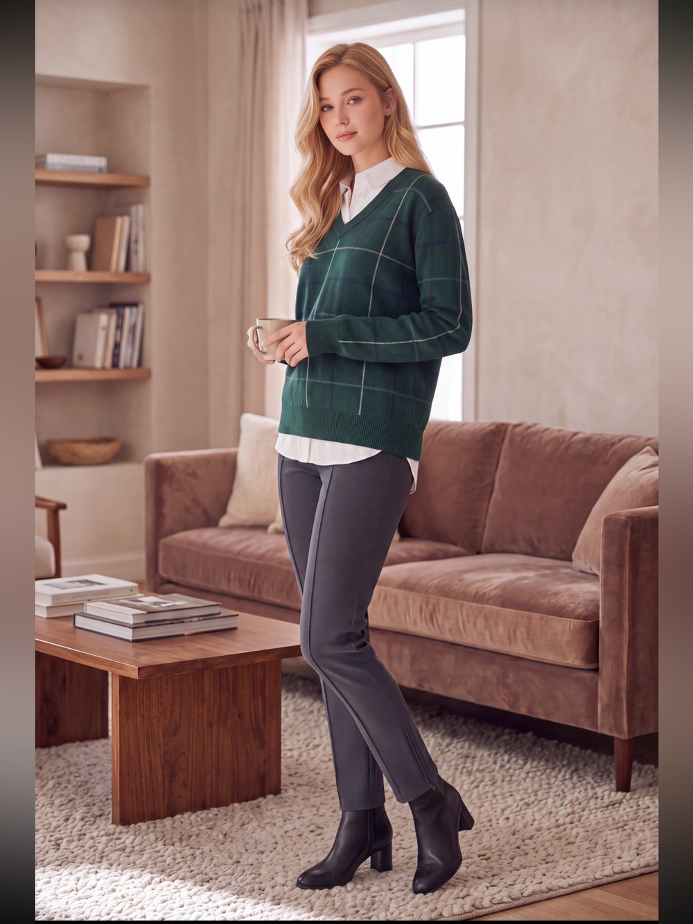 Tailored Cropped Ponte Pants — Charcoal with Ankle Zippers Designed Hgt 4"9 5"1
